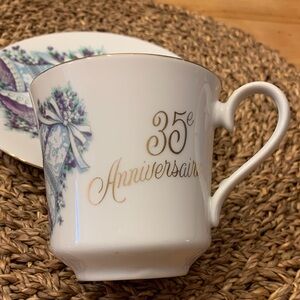Vintage 35th Anniversary teacup and saucer by by Saji fine china